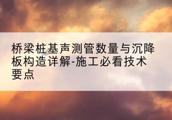 荥经桩基需要预埋几根声测管？-桥梁桩基声测管数量与沉降板构造详解-施工必看技术要点